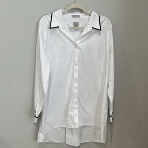 Chicos Womens Size 3 No Iron Shirt Chic Stretch Button Up Blouse Tunic‎ Xlarge